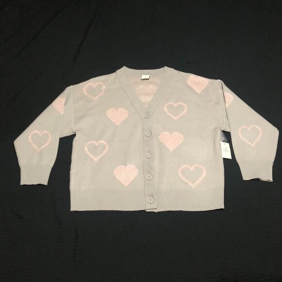 Nikka K Sweaters - Nikka K Women’s Plus Pink Heart Pattern Cardigan, Size 1X